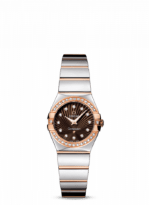 Omega Constellation Quartz 24 Polished Stainless Steel / Red Gold / Diamond / Brown Supernova 123.25.24.60.63.002