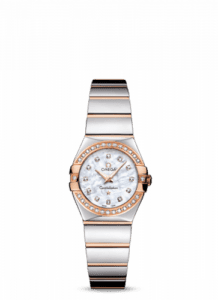 Omega Constellation Quartz 24 Polished Stainless Steel / Red Gold / Diamond / MOP 123.25.24.60.55.005