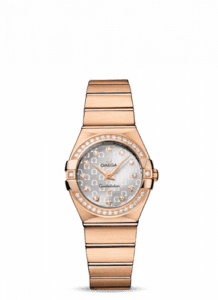 Omega Constellation Quartz 27 Brushed Red Gold / Diamond / Silver Omega 123.55.27.60.52.001