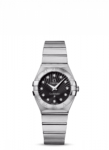 Omega Constellation Quartz 27 Brushed Stainless Steel / Black Supernova 123.10.27.60.51.001