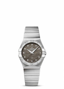Omega Constellation Quartz 27 Brushed Stainless Steel / Grey Feather 123.10.27.60.56.001