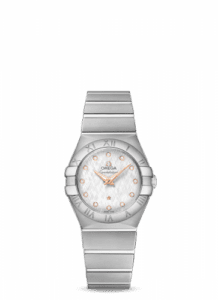 Omega Constellation Quartz 27 Brushed Stainless Steel / Silver Silk 123.10.27.60.52.001