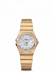 Omega Constellation Quartz 27 Brushed Yellow Gold / Diamond / MOP Supernova 123.55.27.60.55.003