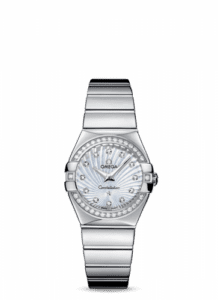 Omega Constellation Quartz 27 Polished Stainless Steel / Diamond / MOP Supernova 123.15.27.60.55.004
