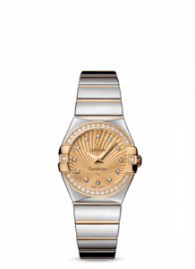 Omega Constellation Quartz 27 Polished Stainless Steel / Yellow Gold / Diamond / Champagne Supernova 123.25.27.60.58.002