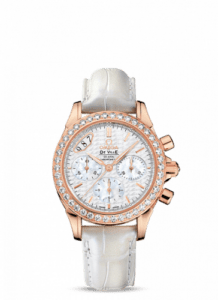 Omega De Ville Co-Axial 35 Chronograph Red Gold / Diamond / Silver 422.58.35.50.05.001