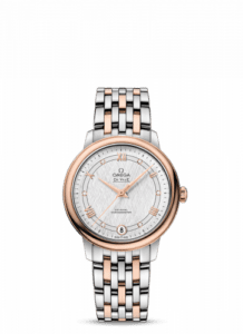 Omega De Ville Prestige Co-Axial 32.7 Stainless Steel / Red Gold / Vintage Silk Silver / Bracelet 424.20.33.20.52.002