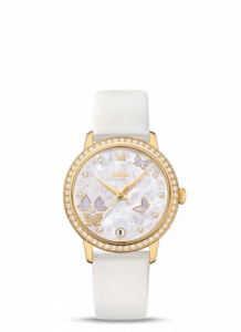 Omega De Ville Prestige Co-Axial 32.7 Yellow Gold / MOP Butterfly Diamond 424.57.33.20.55.003