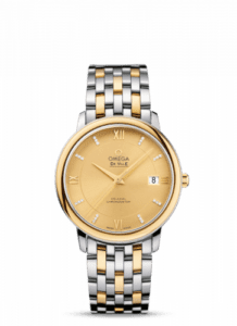 Omega De Ville Prestige Co-Axial 36.8 Stainless Steel / Yellow Gold / Champagne / Bracelet 424.20.37.20.58.001