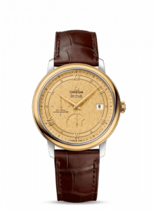 Omega De Ville Prestige Co-Axial 39.5 Power Reserve Stainless Steel / Yellow Gold / Vintage Champagne Silk 424.23.40.21.08.001