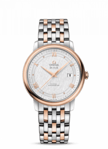 Omega De Ville Prestige Co-Axial 39.5 Stainless Steel / Red Gold / Vintage Silk Silver / Bracelet 424.20.40.20.02.002