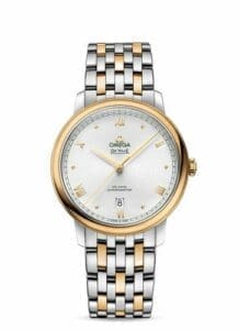 Omega De Ville Prestige Co-Axial 39.5 Stainless Steel / Yellow Gold / Silver Sunburst / Bracelet 424.20.40.20.02.006