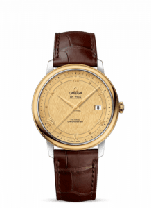 Omega De Ville Prestige Co-Axial 39.5 Stainless Steel / Yellow Gold / Vintage Champagne Silk 424.23.40.20.08.001