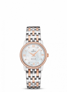 Omega De Ville Prestige Quartz 27.4 Stainless Steel / Red Gold / Diamond / MOP / Bracelet 424.25.27.60.55.002