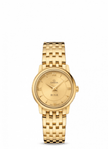 Omega De Ville Prestige Quartz 27.4 Yellow Gold / Champagne / Bracelet 424.50.27.60.08.001