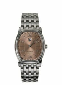 Omega De Ville Tonneau Automatic Jump Hour Stainless Steel / Salmon / Bracelet 4553.61.00