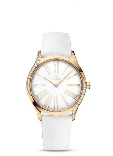 Omega De Ville Trésor 36 Moonshine Gold / White - Roman / Rubber 428.57.36.60.04.001