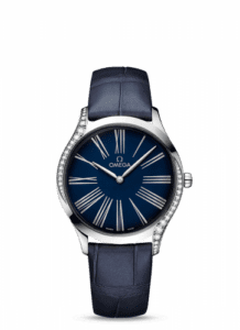 Omega De Ville Trésor 36 Stainless Steel / Blue - Roman / Alligator 428.18.36.60.03.001