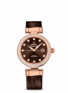 Omega LadyMatic Co-Axial 34 Red Gold / Diamond / Brown 425.68.34.20.63.002