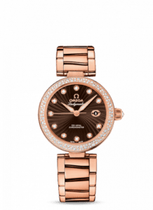 Omega LadyMatic Co-Axial 34 Red Gold / Diamond / Brown / Bracelet 425.65.34.20.63.002