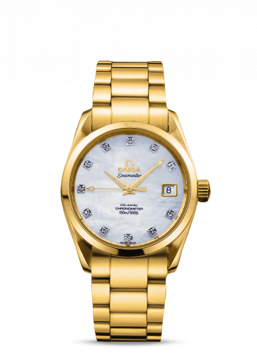 Omega Seamaster Aqua Terra 150M Co-Axial 36.2 Yellow Gold / Diamond / MOP / Bracelet 2104.75.00