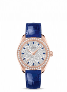 Omega Seamaster Aqua Terra 150M Master Chronometer 34 Sedna Gold / Diamond / Snow Sapphire / Alligator 220.58.34.20.99.002