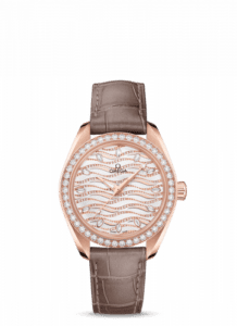 Omega Seamaster Aqua Terra 150M Master Chronometer 34 Sedna Gold / Diamond / Wave Diamond / Alligator 220.58.34.20.99.006