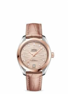 Omega Seamaster Aqua Terra 150M Master Chronometer 34 Stainless Steel / Sedna Gold / Grey - Diamond / Alligator 220.23.34.20.59.001