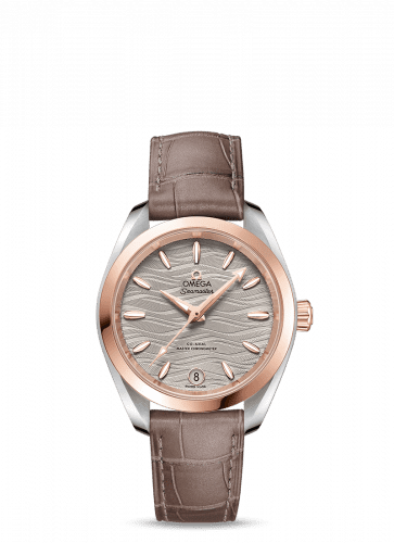 Omega Seamaster Aqua Terra 150M Master Chronometer 34 Stainless Steel / Sedna Gold / Grey-Waves / Alligator 220.23.34.20.06.001