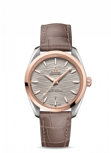 Omega Seamaster Aqua Terra 150M Master Chronometer 34 Stainless Steel / Sedna Gold / Grey-Waves / Alligator 220.23.38.20.06.001