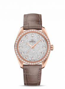 Omega Seamaster Aqua Terra 150M Master Chronometer 38 Sedna Gold / Diamond / Snow Diamond / Alligator 220.58.38.20.99.003