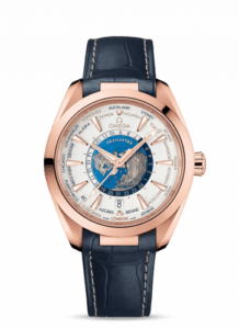 Omega Seamaster Aqua Terra 150M Master Chronometer 43 Worldtimer Sedna Gold / Silver / Alligator 220.53.43.22.02.001