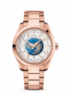 Omega Seamaster Aqua Terra 150M Master Chronometer 43 Worldtimer Sedna Gold / Silver / Bracelet 220.50.43.22.02.001