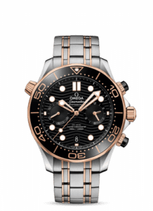 Omega Seamaster Diver 300M Master Co-Axial 44 Chronograph Stainless Steel / Sedna Gold / Black / Bracelet 210.20.44.51.01.001