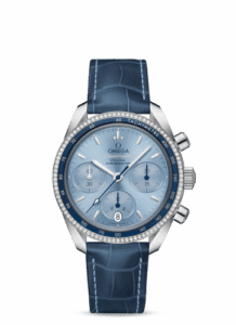 Omega Speedmaster Co-Axial 38 Stainless Steel / Diamond / Blue / Strap 324.38.38.50.03.001