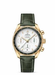 Omega Speedmaster Co-Axial 38 Yellow Gold / Silver / Strap 324.63.38.50.02.004