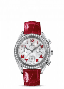 Omega Speedmaster Reduced Ladies Stainless Steel / Diamond / MOP / Red 3835.79.40