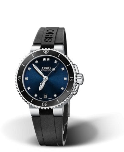 Oris Aquis Date 36 Stainless Steel / Blue - Diamond / Rubber 01 733 7652 4195-07 4 18 34