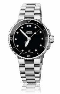 Oris Aquis Date Diamonds 36 Stainless Steel / Black - Diamond / Bracelet 01 733 7652 4194-07 8 18 01P
