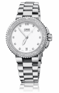 Oris Aquis Date Diamonds 36 Stainless Steel / White - Diamond / Bracelet 01 733 7652 4991-07 8 18 01P