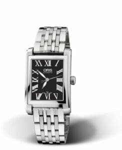 Oris Rectangular Date 24.5 Stainless Steel / Black - Roman / Bracelet 01 561 7656 4074-07 8 17 82