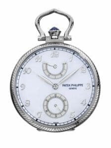 Patek Philippe Pocket Watch Lepine Power Reserve White Gold / Horses 982/132G