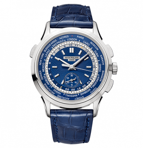 Patek Philippe World Time Chronograph 5930 White Gold / Blue / Hong Kong 5930G-001