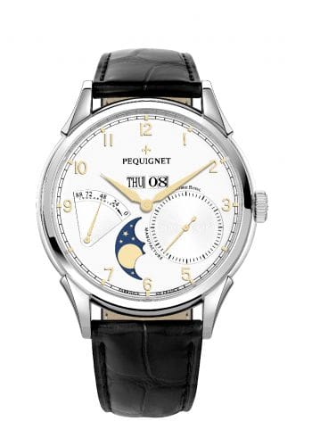 Pequignet Royale Grand Sport Moonphase Gilt Numerals / Black Strap 9030438CN