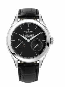 Pequignet Rue Royale Day Date Stainless Steel / Black / Black Alligator 9010243CN