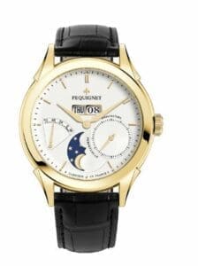Pequignet Rue Royale Moonphase Yellow Gold / Silver / Black Alligator 9011438CN