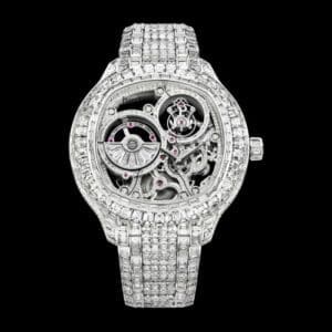 Piaget Emperador Coussin Tourbillon Skeleton White Gold Diamond Bracelet G0A39040