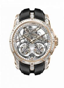 Roger Dubuis Excalibur Double Flying Tourbillon Rose Gold / Grey / Diamond DBEX0822
