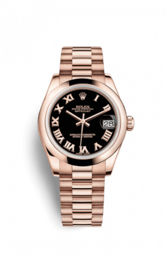 Rolex Datejust 31 Everose Domed / President / Black Roman 178245f-0037 ...