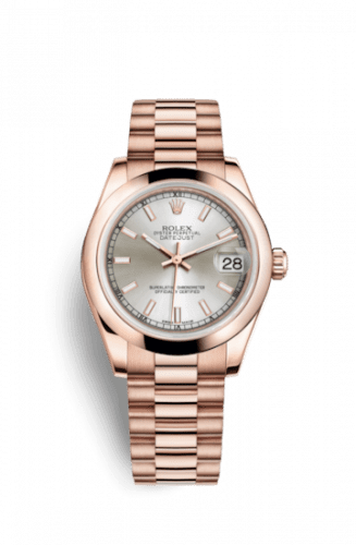 Rolex Datejust 31 Everose Domed / President / Silver 178245f-0014